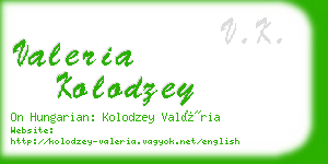 valeria kolodzey business card